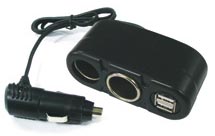 Doubleur allume-cigarette avec port USB double